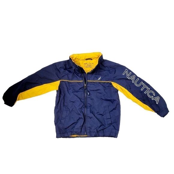 Nautica Navy Blue & Yellow Kids Windbreaker Jacket - Picture 2 of 6